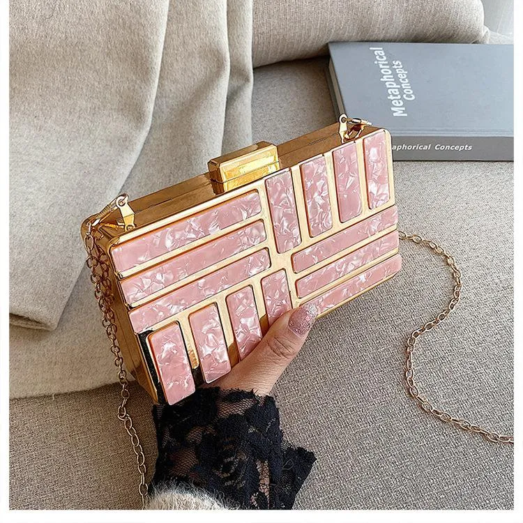 Christmas Gift Stone Pattern Crossbody Messenger Bag Wedding Party Box Bag Women's Girl Fashion Shoulder Bags Chain Handbags Purse Clutches Bag
