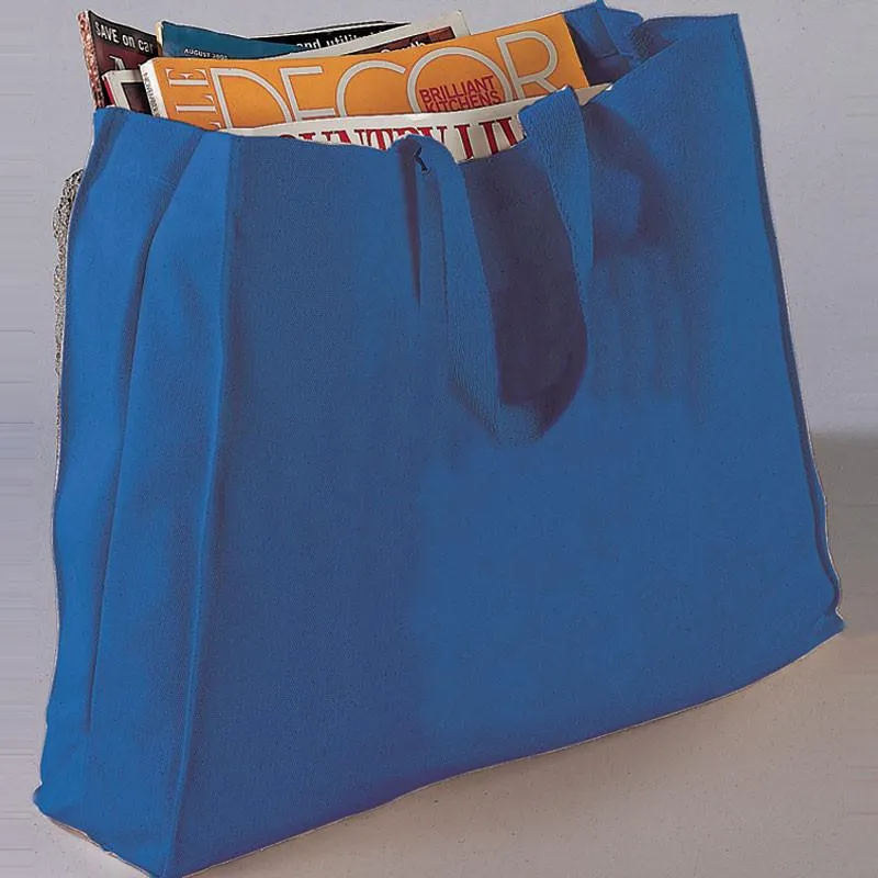 Closeout Full Gusset Heavy Canvas Affordable Horizontal Tote Bags - TF275